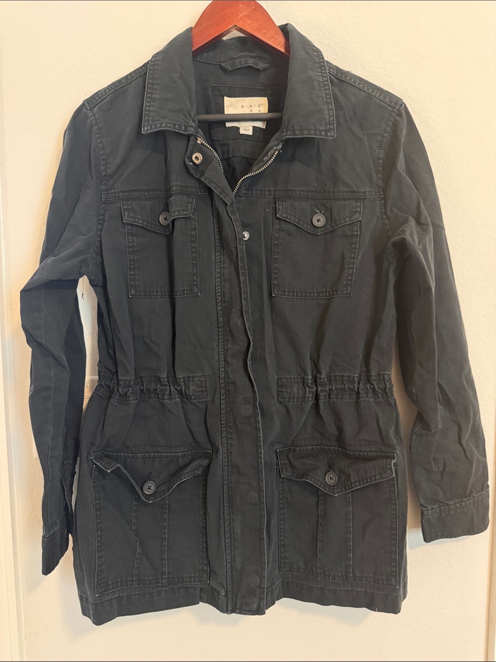 a new day Black Utility Jacket with Drawstring Waist